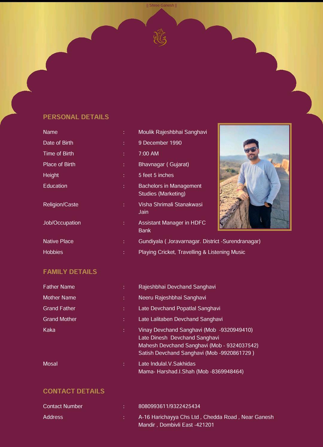 moulik rajeshbhai sanghavi